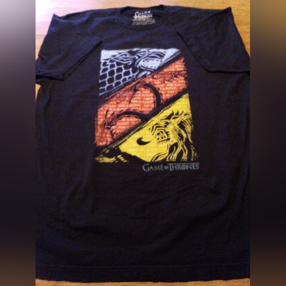Game Of Thrones Three Houses Black XL Graphic T-Shirt
